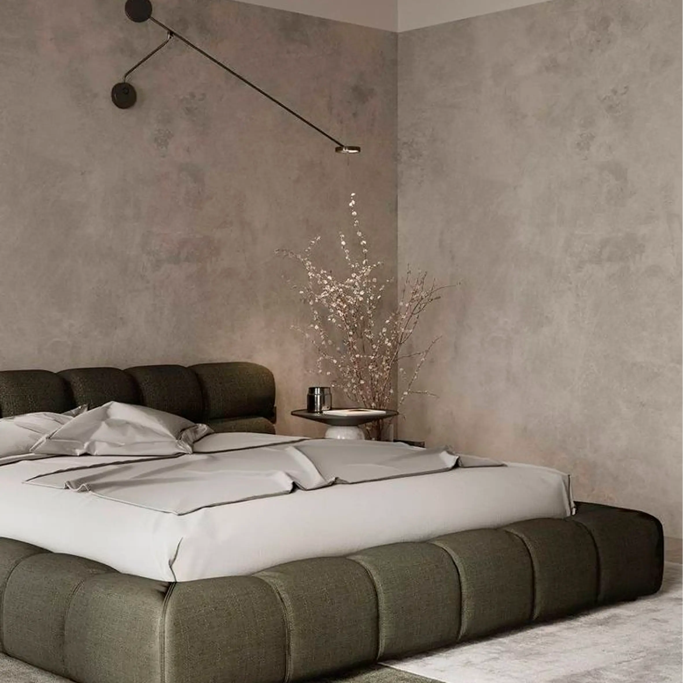 Микроцемент в мастер-спальне