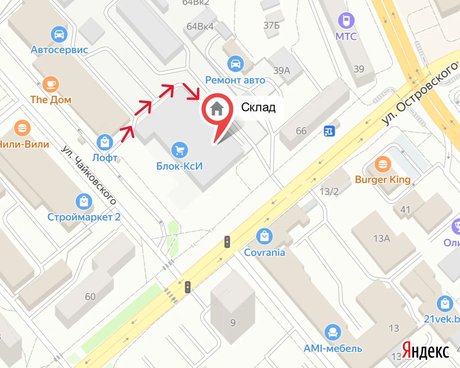 Расположение Склад на карте