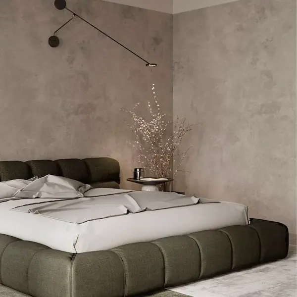 Микроцемент в мастер-спальне
