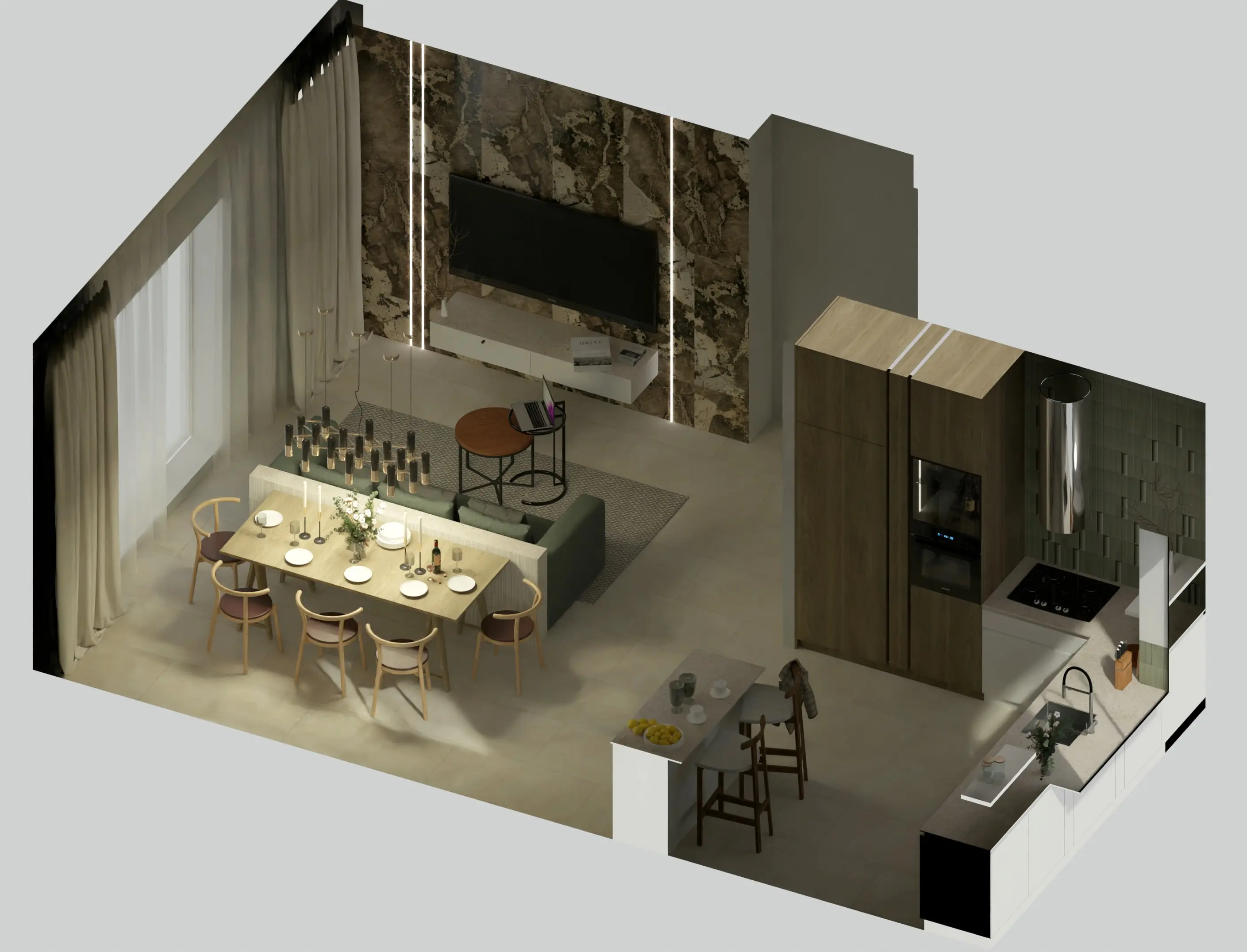 Фото кухни обьемное